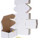 RLAVBL 10 Pack 6x4x3 Small Shipping Boxes, White Corrugated Cardboard Box for Packing, Mailing, Business