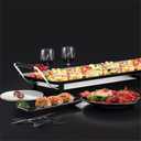 Pemberly Row Teppanyaki Table Top Grill Griddle BBQ Nonstick Camping Black
