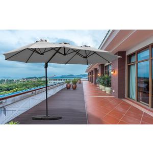 12FT Cantilever Umbrella with Base Large Curvy Outdoor Aluminum Offset Umbrella w/ 360 Rotation, UV Resistant Canopy for Patio, Garden, Backyard, Navy Blue