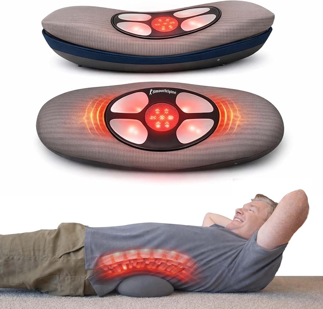 SmoothSpine Multi Therapy Pro - Back Massager Comfort Device with Heat, Massage, Air Traction, EMS & Red Light-Therapy - At-Home Relaxation & Support for Lower Back