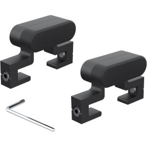 Easelife Barn Door Stopper 2pcs, Sliding Door Stop for 1-9/16" Top Track with Hex Wrench & Rubber Buffer, Anti-Derailment Hardware for Single and Double Barn Doors, Black