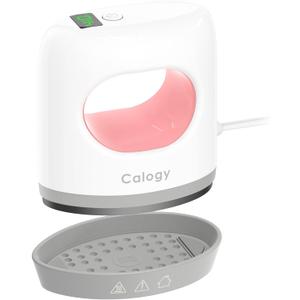 Calogy Super Mini Heat Press Machine, Fast Up to Max 410 in 3Mins & 4 Heating Setting with LED Display, Mini Iron for Crafting with Precision Tip, Easy for Small Objects Like Shoes, Hats (White Pink)
