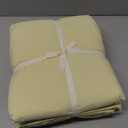 FOSSA Duvet Cover Set 100% Washed Cotton Linen Feel Super Soft Breathable Cozy 3 Pieces Bedding Sets Solid Pastel Yellow King (King (104"  90"), Light Yellow (No Comforter))