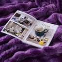 Purple Faux Fur Throw Blanket for Couch, Double-Sided Bubble Textured Plush Blanket with Soft Flannel Back, Decorative Throw for Sofa or Bed, Machine Washable, 60x80 Inches, 860 GSM