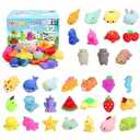 Squishies, Squishy Toy 32 Pack Mochi Squishy Toy, Kawaii Cat Squishys Slow Rising Animals, Party Favors for Kids, Birthday Gifts, Goodie Bag, Mini Squishies Stress Reliever Toy, Easter Basket Stuffers
