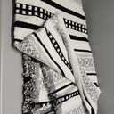 Striped Couch Cover Blankets, Boho Couch Covers, Sofa Blanket Cover for Dogs, Large Couch Covers for Recliner and Chair, Chenille Sofa Covers Washable Sectional(1pc/Black/71 x 134")