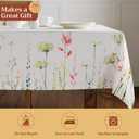 Maison d' Hermine Table Cloth Square Table 100% Cotton 60 x 60 Inches Tablecloth Reusable Decorative for Dining Kitchen Room Farmhouse Home Gifts for Mothers Day Spring Summer - Botanical Fresh