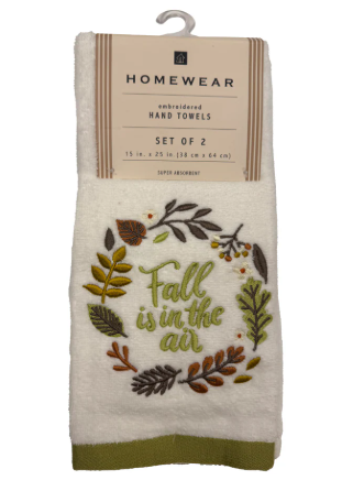 Homewear 2PK Hand Towel Fall In Air White