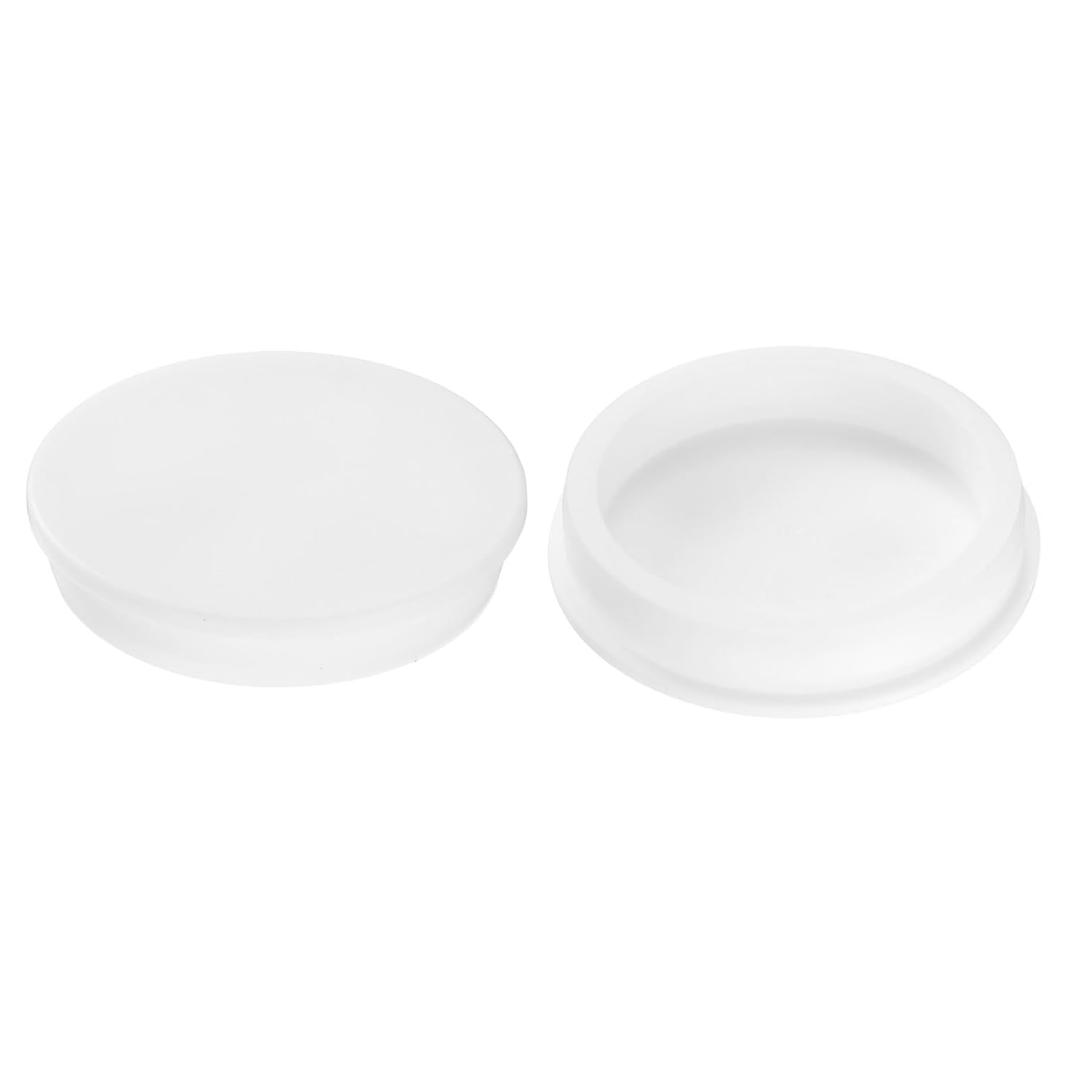 uxcell 2Pcs Silicone Hole Plug, Waterproof Round Rubber Stoppers Bottle Seal Plugs Tube Pipe End Caps for 75mm/2.95" Hole for Bathtub Bottle, White