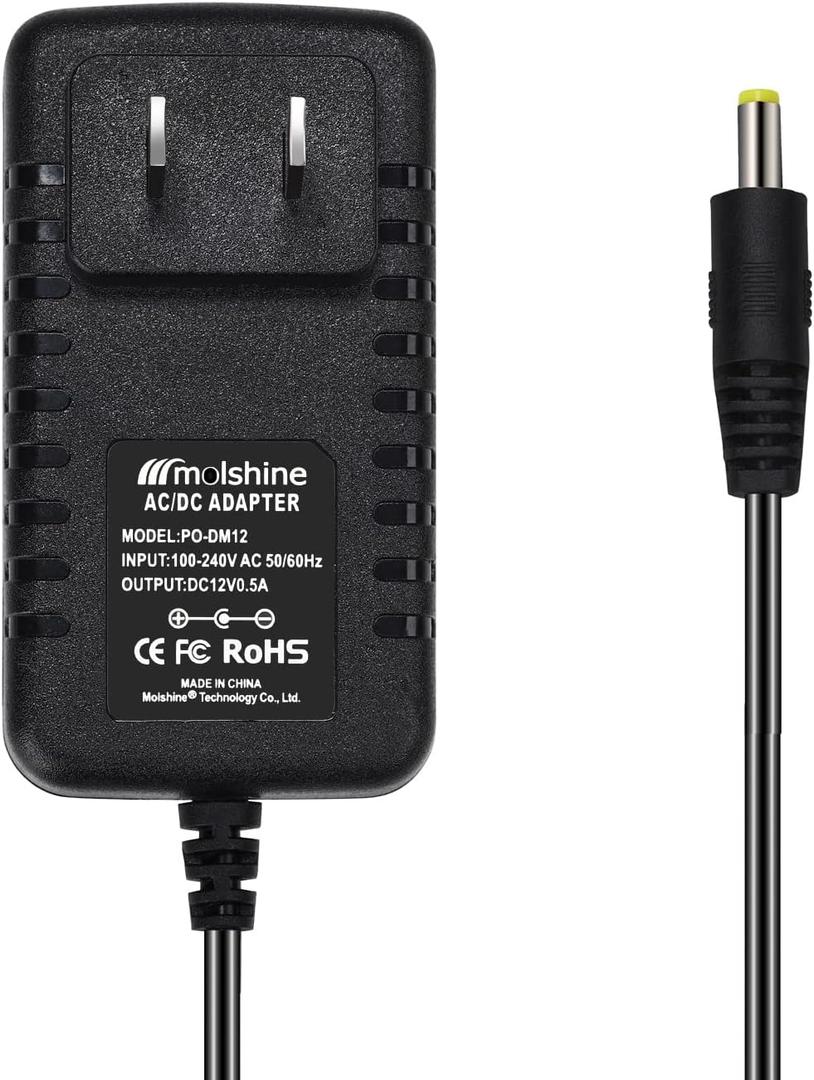 molshine (6.6ft Cable 12V AC DC Adapter Compatible DYMO 1758460 LabelManager 260P LM-260P (1754490) 280 LM-280 (1815990) 360D LM-360D (1754488) 420P LM-420P (1768815) Power Supply Rapid Charger