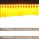 Partsam 2Pcs 12" Amber Led LED Trailer Light Bar 15-2835-SMD Clear Lens with Chrome Bezel Sealed Thin LED Turn Signal Marker Identification Light Bar for Trucks Trailers RV Surface Mount