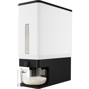 Lifewit Rice Dispenser 25 Lbs(11.3kg), Rice Storage Container Sealed Moisture Proof with Measuring Cup for Kitchen Pantry Household, BPA-Free, 1 Pack Black
