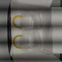 Premium Unique Glass Coffee Mugs Set of 2 Fancy Cups with Stylish Vertical Stripes Pattern - Light Yellow Handle (Clear)