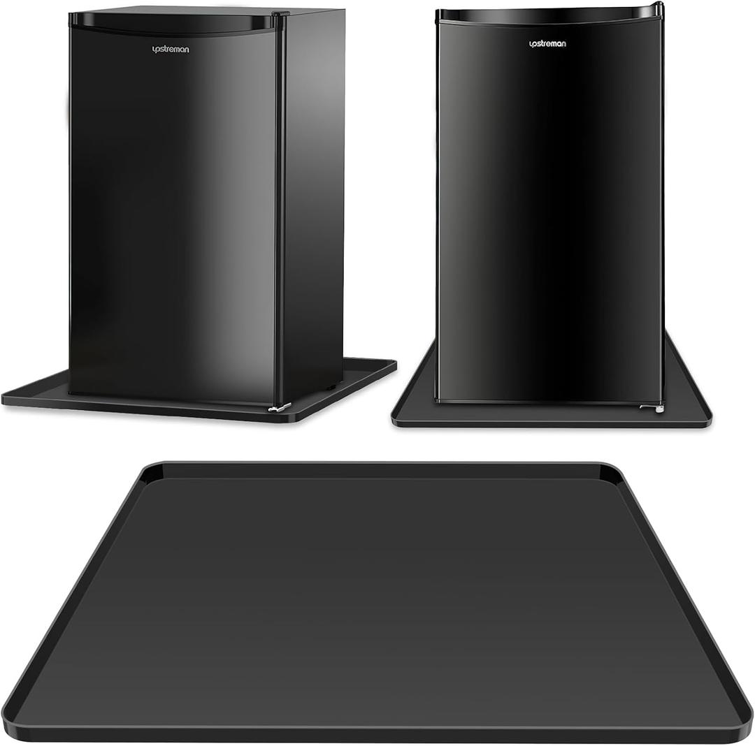 Mini Fridge Silicone Mat,24''x24''x0.5''-Fridge Drip Tray Concave and convex design is leak-Proof and Non-Slip Perfectly Compatible with Washer, Dryer, Wine Cooler, Dishwasher ect (Black)