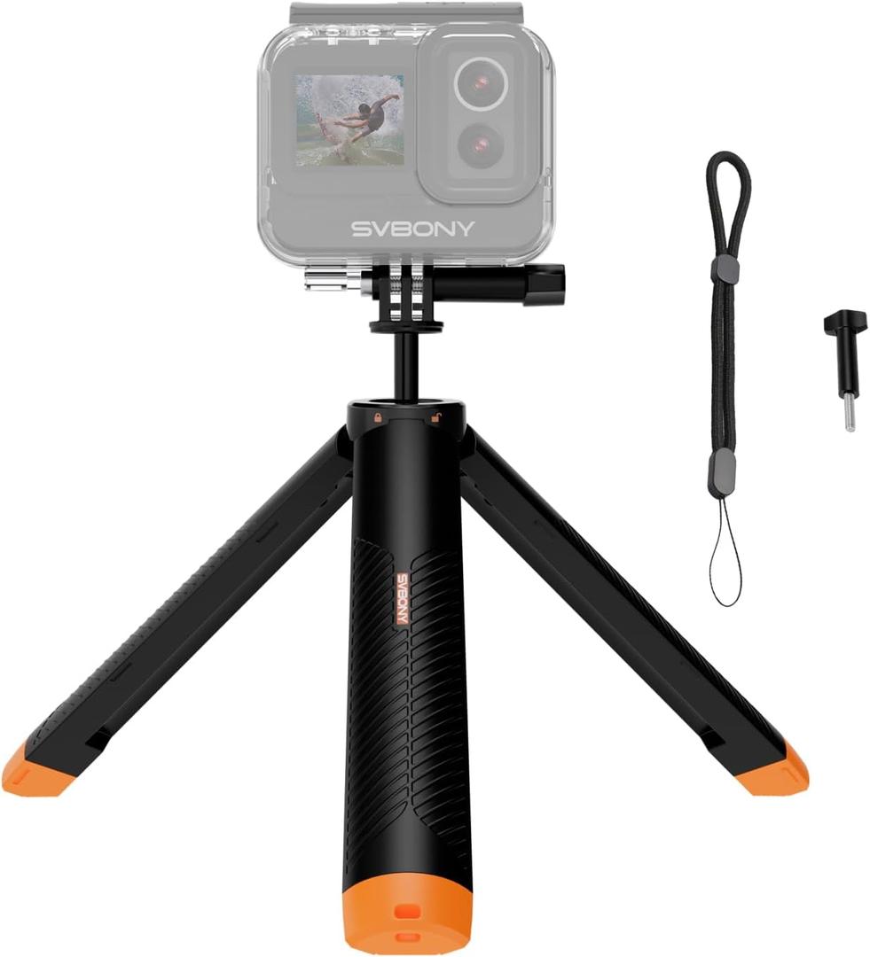 Svbony (2nd) 4in1 Selfie Stick Floating Tripod for GoPro Hero 13, 12, 11, 10, 9, 8, DJI OSMO Action 5 Pro 4 3Insta360 Ace Pro 2 -Waterproof Extendable Selfie Monopod