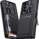 GBEE for Samsung Galaxy Z Fold 4 Case with Card Holder & Kickstand & Hinge Protection & Slide Camera Cover & Built-in Screen Protector, Rugged Phone Case for Galaxy Z Fold 4 2022 (Black)