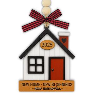 3 x New Home Christmas Ornament 2025, House Warming Gifts New Home, First Home Ornament for Couple Family Friends, New House Decorations Gift Ideas for Women (Red Door)
