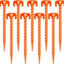 15 Pack Plastic Spiral Tent Stakes - 10 Inch Heavy Duty Screw-in Sand Anchors Pegs - Windproof Plastic Ground Anchor Stakes for Secure Tents, Inflatables, Canopies, Tarps, Garden Structures