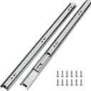 LONTAN 2 Pairs Full Extension Ball Bearing Drawer Slides 24 Inch Silver Side Mount File Cabinet Rails Dresser Metal Runner Heavy Duty Trash Can Kitchen Slider Glide 100 LB Load Capacity (basic-24inch)