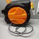 Retractable Garden Hose Reel 1/2” x 150ft, Auto Rewind Hose Reels for Outside, Heavy-Duty Wall-Mounted Outdoor Hose, 10-Mode Nozzle, Adjustable Length, 180° Rotation for Watering, Car Washing