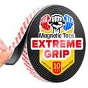 Super Sticky Magnetic Tape (10 feet x 1/2 inch) - Stong Magnet Strip with Adhesive Backing for DIY & Crafts - Easy to Cut and Mount on Fridges, Whiteboards & More