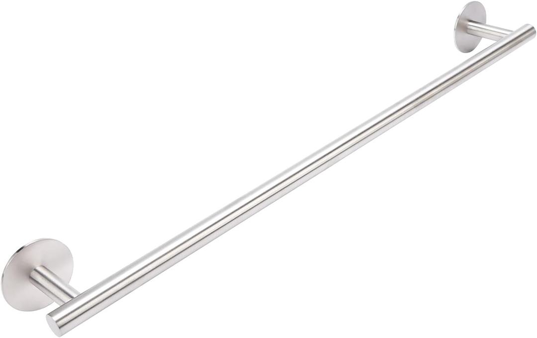 Brushed Nickel 24 Inch Self Adhesive Towel Bar for Bathroom &Shower, 23.6 Inch