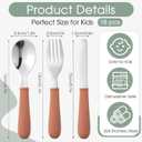 18 Pieces Toddler Utensils Kids Silverware with Silicone Handle Stainless Steel Toddler Fork Spoon Knife Set Children Flatware Set, 6 Colors