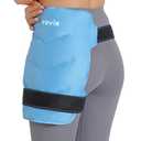REVIX Hip Ice Pack Wrap with Straps, Reusable Gel Cold Compression for Hip Replacement, Soft Plush Lined Cold Packs for Sciatic Nerve Discomfort Relief (Blue)