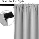 Yakamok Light Gray Room Darkening Rod Pocket Window Drapes Thermal Insulated Light Blocking Blackout Curtains for Bedroom(52Wx72L,Light Grey,2 Panels)