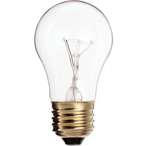 Satco S3814 130V Medium Base 25-Watt A15 Light Bulb, Clear, Pack Of 6