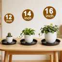16inch 3 Pack Black Circular Plant Saucer Tray