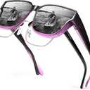 URUMQI Polarized Sunglasses Fit Over Glasses for Women, UV400 Protection Trendy Square Womens Mens Shades Sun Glasses