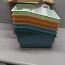 6 Pack Picture Book Bins with Dividers for Classroom, Boho