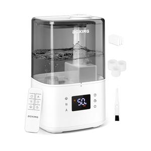 BOXING Warm and Cool Mist Humidifiers for Bedroom Large Room Home,Air Humidifier with Remote,Top Fill Ultrasonic Diffuser Humidifier with humidistat,Quiet Sleep,Timer,Auto Shutoff,BPA-Free,Filter,4.5L