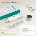 PELCAS 8 in 1 Cordless Nail Drill, Electric Nail Filer 5 Speeds Manicure & Pedicure Kit with LED Light, Electric Foot Callus Remover for Foot Callus, Toenail, Thick Nails, Finger Nails Golden