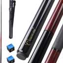 CROWN ME Carbon Fiber 3-Piece Jump Break Cue Stick with 13mm Phenolic Tip - Professional 55" Pool Billiard Equipment