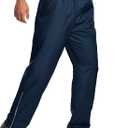 SWISSWELL Men's Golf Rain Pants Hiking Pants for Men Waterproof Breathable Mesh with Waterproof Zipper Pockets (Large, Navy)