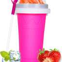 Color Land Slushy Cup, TIK TOK Slushie Maker Cup Frozen Magic Squeeze Cup, Ice Cream Maker Cup, Cool Stuff Trending Tiktok Items Homemade DIY Cool Gadgets with Lid & Straw (PINK)