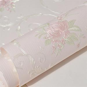 GIBZ 3D Vintage Floral Wallpapers Peel and Stick Colorful Rustic Wall Papers Decorations Wallpaper Contact Paper Pink 2 0.53x5m