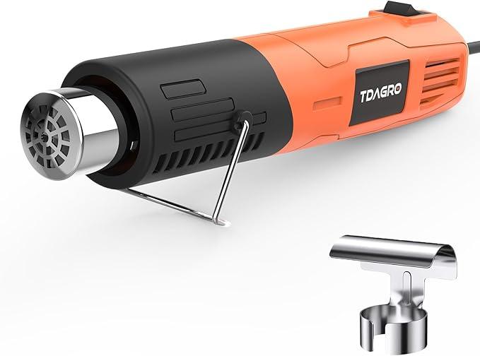 Tbagro Mini Heat Gun,400W High Efficency Small Hot Air Gun with Reflector Nozzle&Hand-free Stand,Fast Heating up to 750°F / 2 Temp Setting for Shrinking Tubing, Wrapping,Embossing and Paint Drying,Crafts DIY