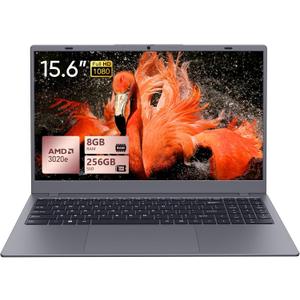 15.6 IPS-FHD-Laptop, 8GB RAM 256GB SSD AMD 3020e (up to 2.6GHz), Full Function Type C Computer for Student-Home WiFi 5 BT5.0