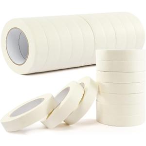 Masking Tape Bulk 1 Inch 20 Packs - White Beige Masking Tapes for General Purpose, Craft, Art, Home, Office, School, 1 Inch x 55 Yards x 20 Rolls