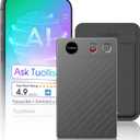 Ultra-Thin AI Voice Recorder with APP Control Support Unlimited Transcribe & Summarize, AI Note Taker with DSP Noise Cancellation,AI Recording Device for Meetings, Interviews, Lectures, Calls, Grey