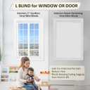 Cordless Vinyl Mini L Blinds 20" W x 48" H, 1" Slat White Horizontal Windows L Blind for Door, Shades, Camper, Light Filtering, Interiors, Arrive 1/2 Inch Narrower Indoor