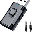 USB Bluetooth Adapter for Car, Bluetooth Transmitter Receiver for TV, Stereo, Headphone, PC, TSNAM 3.5mm AUX Wireless Audio Adapter, Plug & Play