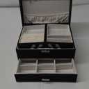 Dajasan Jewelry Boxes for Women Girls, Jewelry Organizer Box, 3 Layers Jewelry Storage Organizer for Earring, Ring, Necklace, Bracelets (Black)