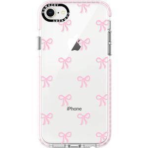 Cute Phone Case Compatible with iPhone SE 2020/ SE 2022 Case, Bow Girly Aesthetic Pattern, iPhone 7/8 Case, Soft TPU Shockproof Bumper Cover for Girls Women Pink
