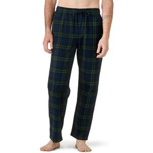 LAPASA Men's Pajama Pants Cotton Flannel Plaid Lounge Fleece Warm Sleepwear Pants PJ Bottoms Drawstring and Pockets M39/M128 (Green, L)