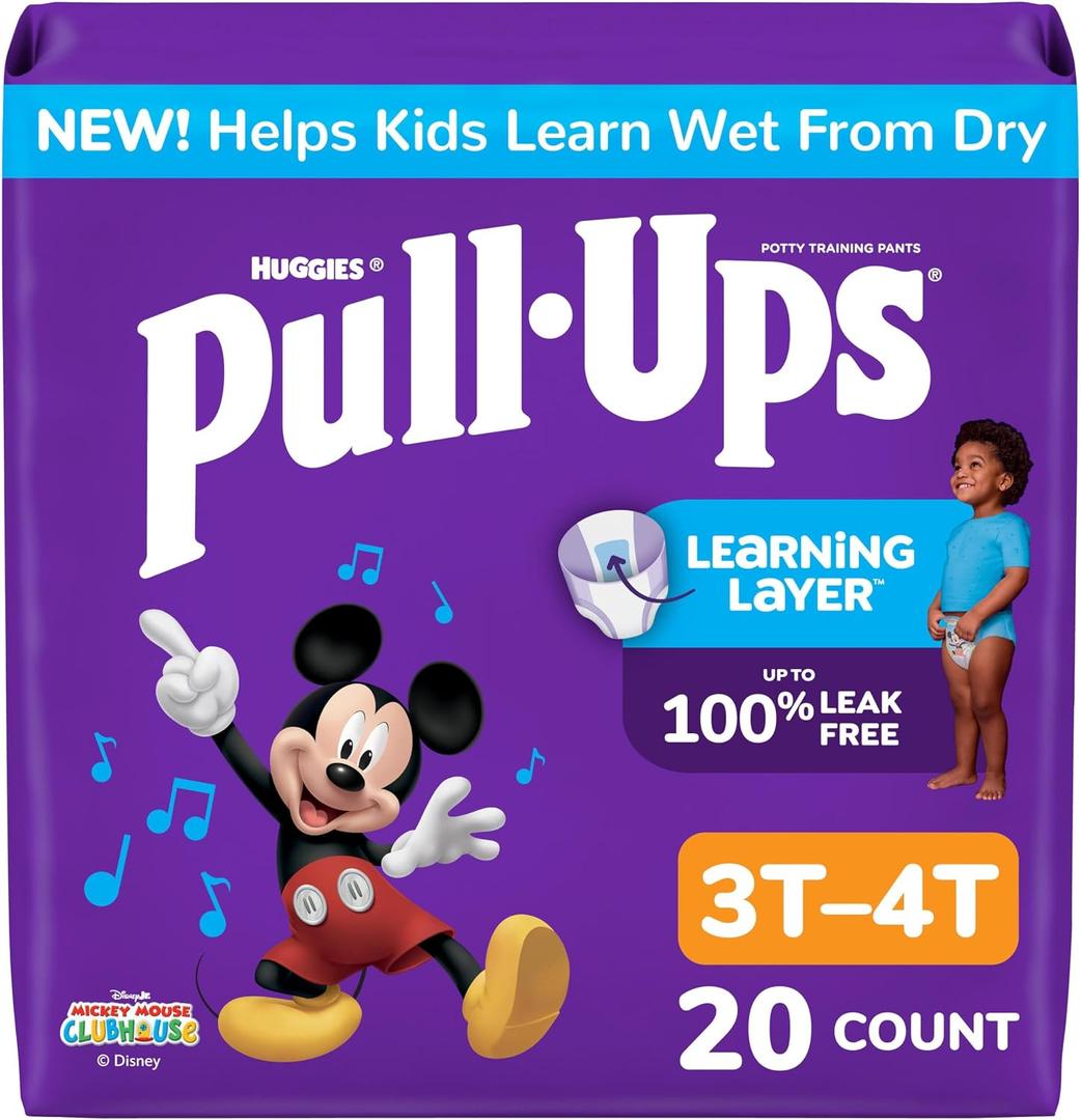 Pull-Ups Boys' Potty Training Pants, Size 3T-4T Training Underwear (32-40 lbs), 20 Count