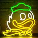 University Neon Sign for Wall Decor University Football Team Neon Light College Team Logo LED Sign for Man Cave Dormitory Bar Club Birthday Gifts for Sport Fans College Student USB Powered(ZKXD203) (Green and Orange D)